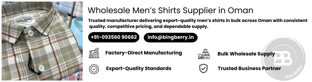 Men’s Shirts Manufacturer in Oman